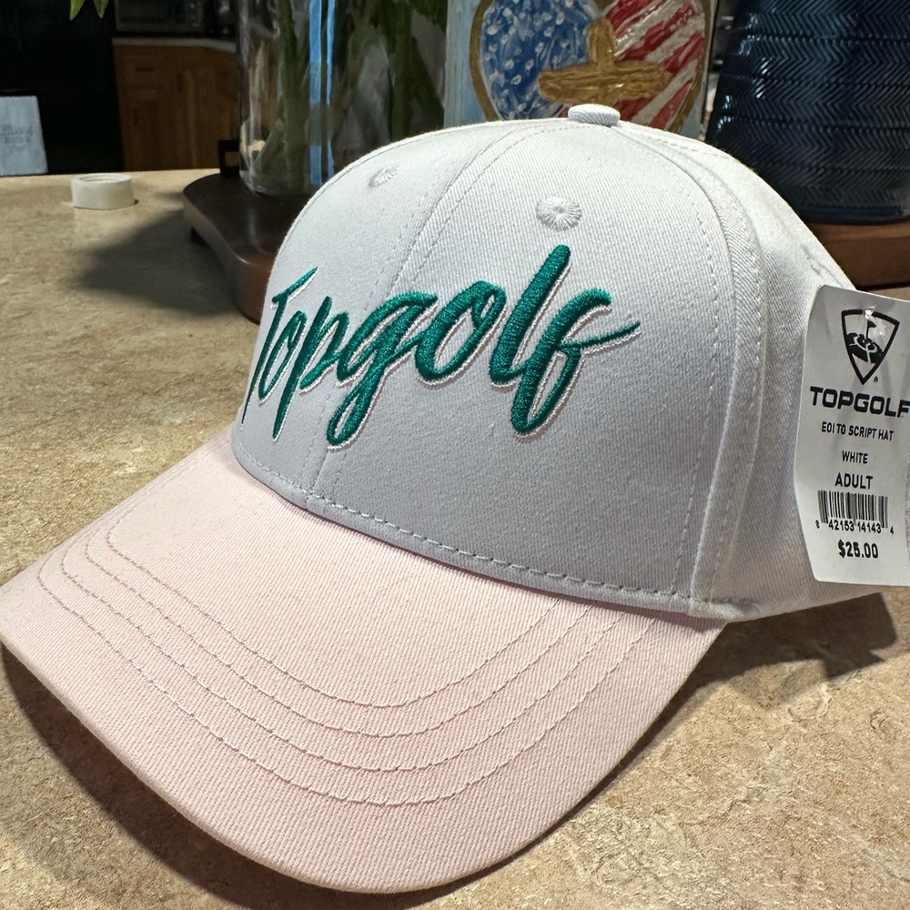 White and Pink TopGolf Cap
